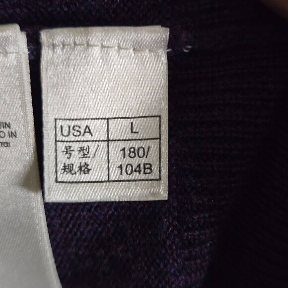 Brooks Brothers 100% SaxXon Wool Plum V Neck Pullover Sweater Size L - Picture 4 of 5